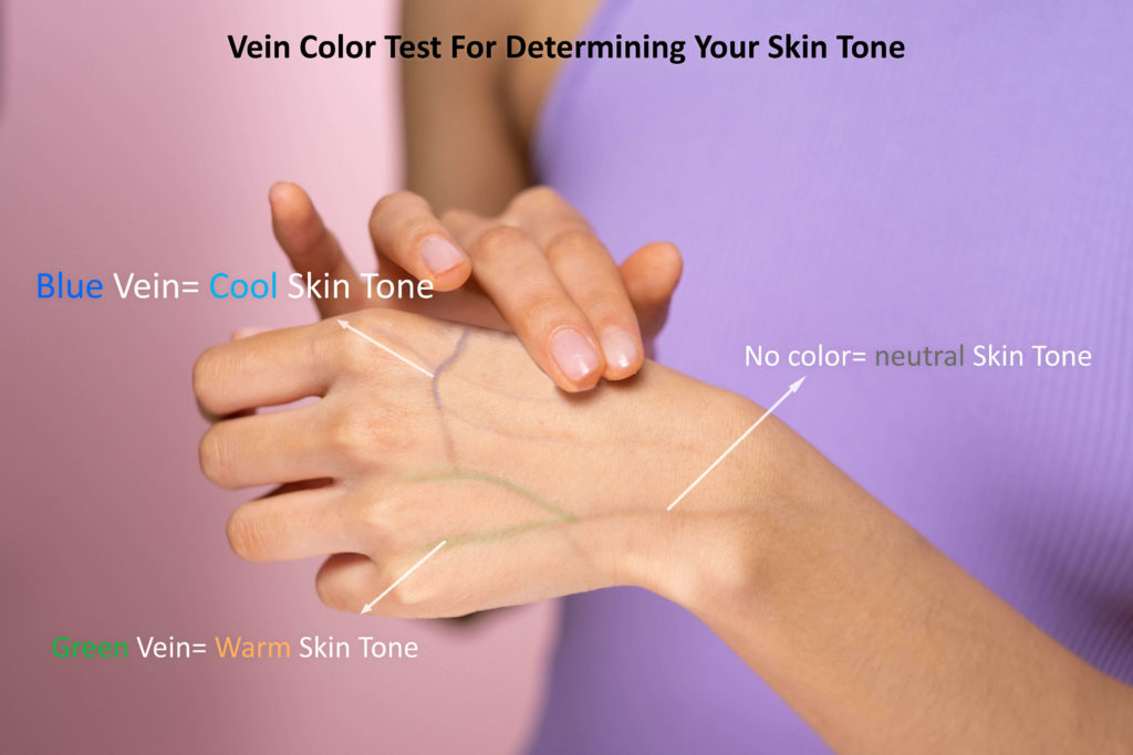Vein Color Test For determining your skin tone matching color with with your skinjpg