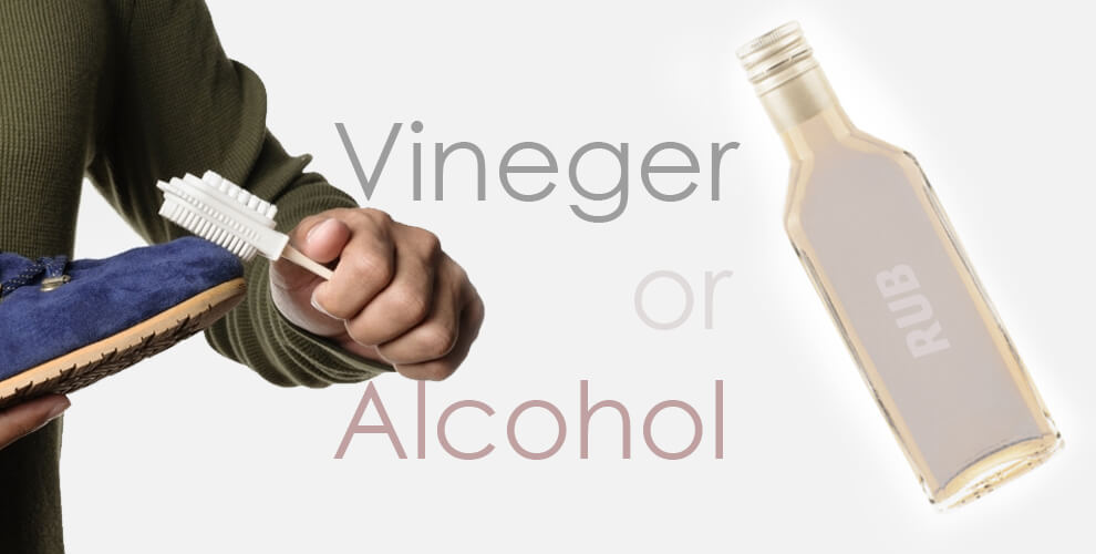 Vinegar or Alcohol to the suede shoe for cleaning lifestyle major 1